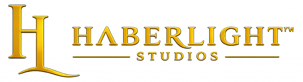 Official HaberLight Studios™ gold logo featuring the HL monogram and horizontal wordmark on a transparent background.